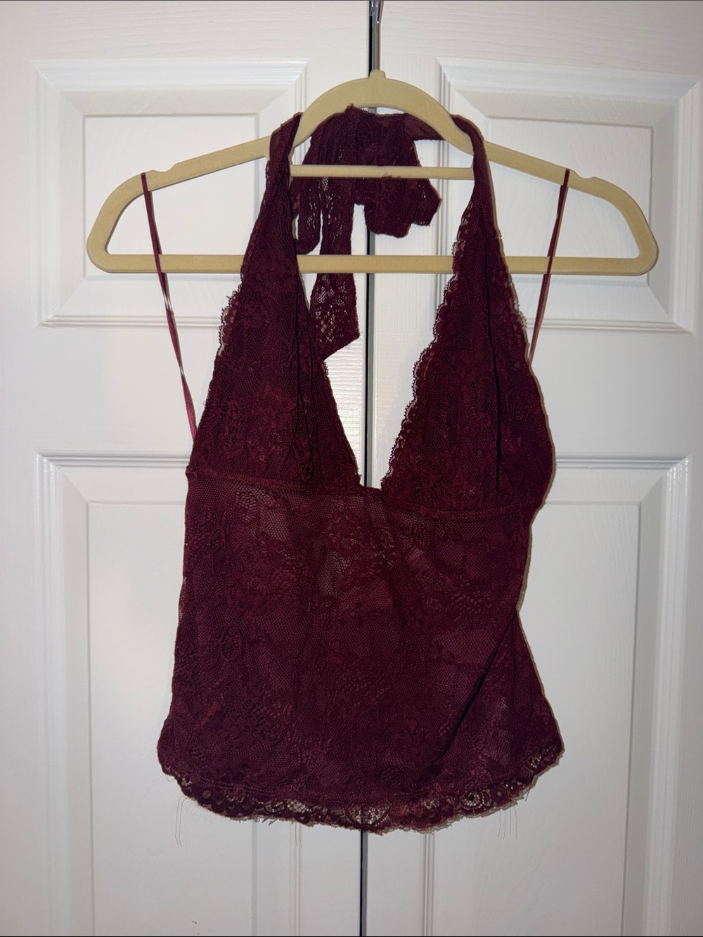 Garage Burgundy Lace Halter Cami